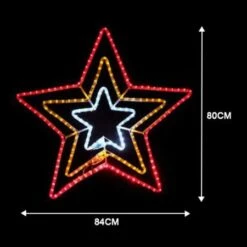 Three Colour Christmas Star Light Display With Controller - 6m 10 Three Colour Christmas Star Light Display With Controller - 6m -Christmas Lights Store 101601 965113 F