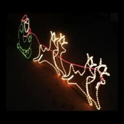 Santa Sleigh With 4 Reindeer Christmas Light Display -Christmas Lights Store 101619 557995 F