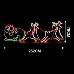 Santa Sleigh With 4 Reindeer Christmas Light Display -Christmas Lights Store 101619 965137 F