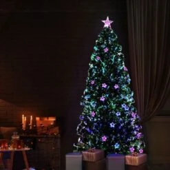Jingle Jollys 1.8M 6FT LED Christmas Tree Optic Fiber Multi Colour Lights