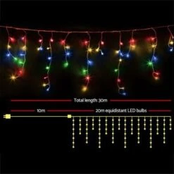 Jingle Jollys 800 LED Christmas Icicle Lights - Mutlicolour 11 Jingle Jollys 800 LED Christmas Icicle Lights - Mutlicolour -Christmas Lights Store 102097 2257721 F