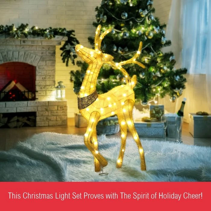 3D Christmas Reindeer Light 10M LED Rope Fairy Xmas Decor Figure - Warm White 2 3D Christmas Reindeer Light 10M LED Rope Fairy Xmas Decor Figure - Warm White - Image 2
