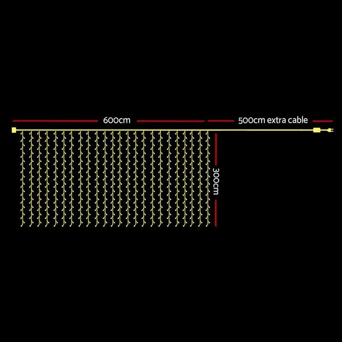 Christmas 600 LED Curtain Lights - Warm Yellow 7 Christmas 600 LED Curtain Lights - Warm Yellow - Image 7