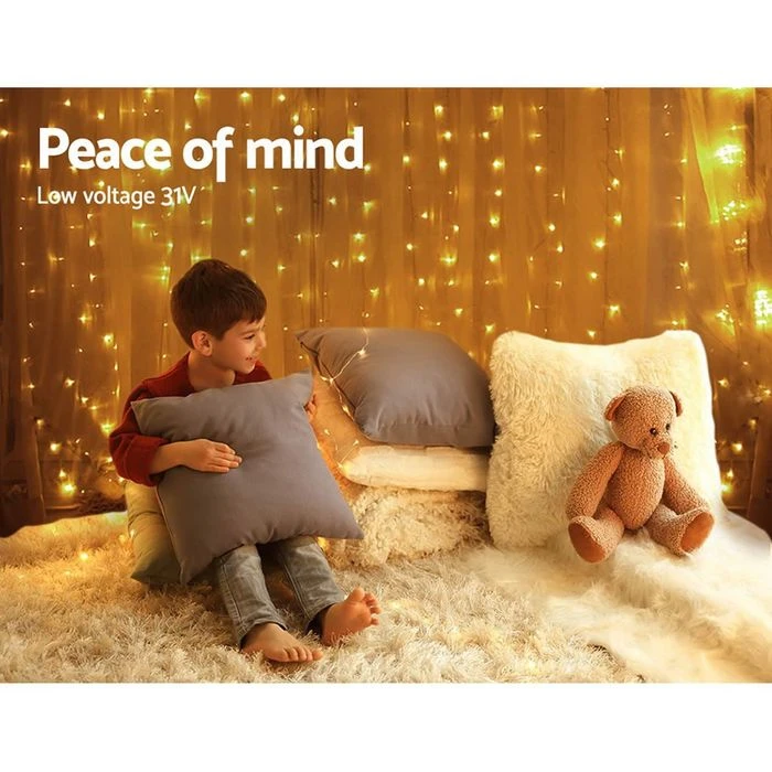 Christmas 600 LED Curtain Lights - Warm Yellow 5 Christmas 600 LED Curtain Lights - Warm Yellow - Image 5