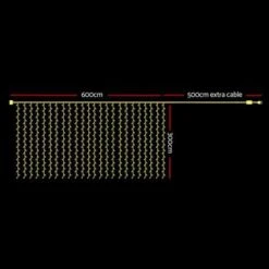 Christmas 600 LED Curtain Lights - White