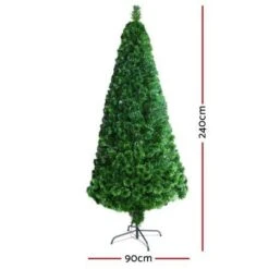 Jingle Jollys 2.4M 8FT LED Christmas Tree Optic Fiber Multi Colour Lights