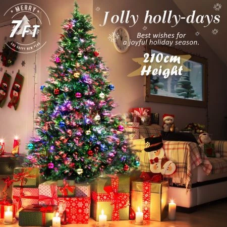 Fibre Optic LED Xmas Christmas Tree 7Ft 450 Branches + Bauble Balls 6 Fibre Optic LED Xmas Christmas Tree 7Ft 450 Branches + Bauble Balls - Image 6