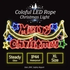 LED Merry Christmas Rope Lights - Colorful