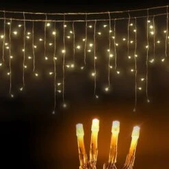 Jingle Jollys 500 LED Solar Powered Christmas Icicle Lights 20M Outdoor Fairy String Party Warm White 12 Jingle Jollys 500 LED Solar Powered Christmas Icicle Lights 20M Outdoor Fairy String Party Warm White -Christmas Lights Store 160995 2257743 F