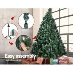 Jingle Jollys Christmas Tree 1.8M Xmas Trees Decorations Snowy 800 Tips