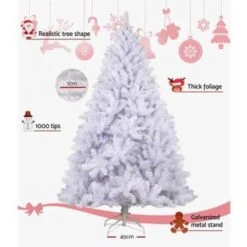 Jingle Jollys Christmas Tree 2.1M Xmas Trees Decorations White 1000 Tips