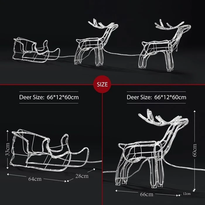 New 3D Reindeer Sleigh Motif Christmas Lights 22M LED Rope Xmas Decoration Outdoor Home Display 9 New 3D Reindeer Sleigh Motif Christmas Lights 22M LED Rope Xmas Decoration Outdoor Home Display - Image 9