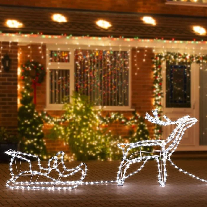 New 3D Reindeer Sleigh Motif Christmas Lights 22M LED Rope Xmas Decoration Outdoor Home Display 8 New 3D Reindeer Sleigh Motif Christmas Lights 22M LED Rope Xmas Decoration Outdoor Home Display - Image 8