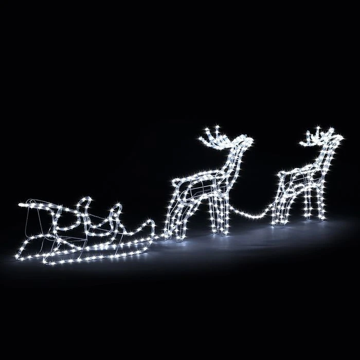 New 3D Reindeer Sleigh Motif Christmas Lights 22M LED Rope Xmas Decoration Outdoor Home Display 2 New 3D Reindeer Sleigh Motif Christmas Lights 22M LED Rope Xmas Decoration Outdoor Home Display - Image 2