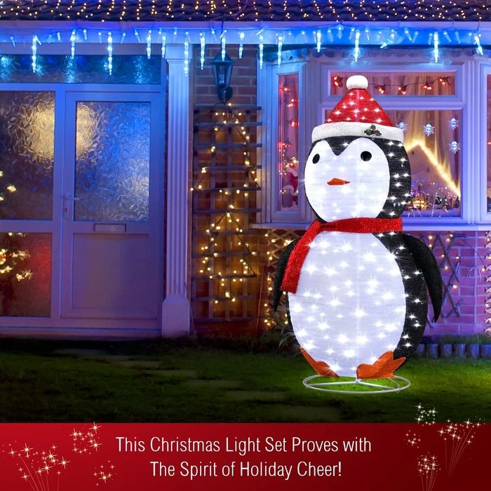 New 3D Penguin Christmas Lights 200 LED Rope Xmas Decoration Outdoor Home Display - 180cm 5 New 3D Penguin Christmas Lights 200 LED Rope Xmas Decoration Outdoor Home Display - 180cm - Image 5