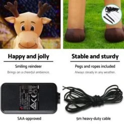 Jingle Jollys 5M Christmas Inflatable Reindeer Giant Deer Air-Power Light Inside -Christmas Lights Store 186277 2251173 F