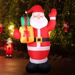 Jingle Jollys 2.4M Christmas Inflatables Santa Xmas Light Decor LED Airpower -Christmas Lights Store 186303 2251183 F