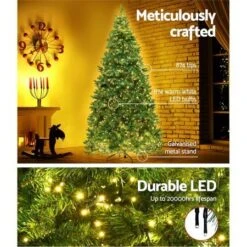 Jingle Jollys Christmas Tree 1.8M With 874 LED Lights Warm White Green -Christmas Lights Store 187815 1399985 F
