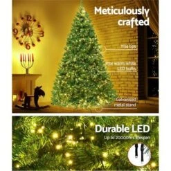 Jingle Jollys Christmas Tree 2.1M With 1134 LED Lights Warm White Green -Christmas Lights Store 187817 1399999 F