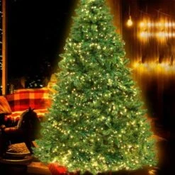 Jingle Jollys Christmas Tree 2.1M With 1134 LED Lights Warm White Green -Christmas Lights Store 187817 1400007 F