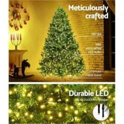 Jingle Jollys 1.8M 6FT Christmas Tree Xmas 1980 LED Lights Warm White 765 Tips -Christmas Lights Store 187859 1400293 F