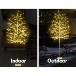 Jingle Jollys 2.1M LED Christmas Branch Tree 480 LED Xmas Warm White Optic Fiber -Christmas Lights Store 188003 2092701 F
