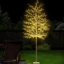 Jingle Jollys 2.1M LED Christmas Branch Tree 480 LED Xmas Warm White Optic Fiber -Christmas Lights Store 188003 2092709 F