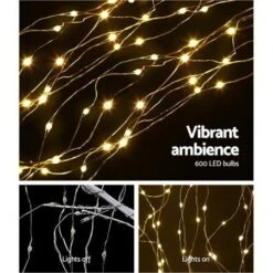 Jingle Jollys 2.1M LED Christmas Willow Tree 600 LED Xmas Warm White Optic Fiber -Christmas Lights Store 188009 1401349 F