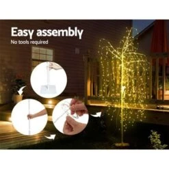 Jingle Jollys 2.1M LED Christmas Willow Tree 600 LED Xmas Warm White Optic Fiber -Christmas Lights Store 188009 1401353 F