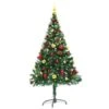 Faux Christmas Tree Decorated With Baubles And LEDs 150cm Green
