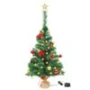 Faux Christmas Tree Decorated With Baubles And LEDs 64cm Green