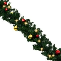 Christmas Garland Decorated With Baubles And LED Lights 20 M -Christmas Lights Store 195297 1480887 F