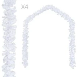 Christmas Garlands 4 Pcs White 270 Cm PVC