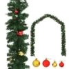 Christmas Garland Decorated With Baubles 20 M
