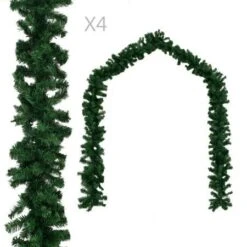 Christmas Garlands 4 Pcs Green 270 Cm PVC
