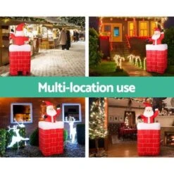 Jingle Jollys 1.8M Christmas Inflatable Archway With Santa Xmas Decor LED -Christmas Lights Store 198257 2251215 F
