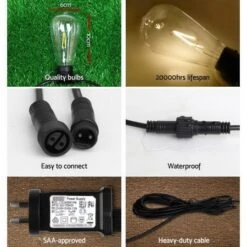 Jingle Jollys 60PCS LED Festoon String Lights Wedding Christmas Outdoor -Christmas Lights Store 208395 1600197 F