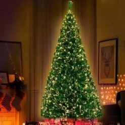 Jingle Jollys Christmas Tree 2.1M 7FT LED Xmas Fibre Optic Multi Warm White -Christmas Lights Store 218389 2086133 F