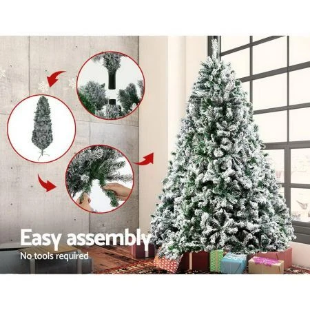 Jingle Jollys Christmas Tree 2.4M 8FT Xmas Decorations Snow Home Decor 1500 Tips 5 Jingle Jollys Christmas Tree 2.4M 8FT Xmas Decorations Snow Home Decor 1500 Tips - Image 5