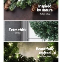 Jingle Jollys Christmas Garland 2.4M Xmas Tree Decoration Green -Christmas Lights Store 218411 1703069 F