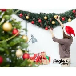 Jingle Jollys Christmas Garland 2.4M Xmas Tree Decoration Green -Christmas Lights Store 218411 1703071 F