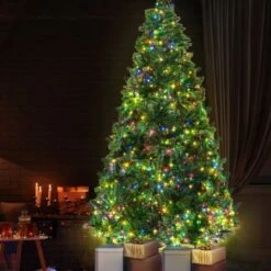 Jingle Jollys Christmas Tree 2.1M Green With 1134 LED Lights Multi Colour -Christmas Lights Store 218413 2375939 F