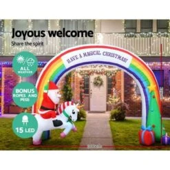Jingle Jollys Inflatable Christmas Rainbow Archway Santa 3M Outdoor Decorations -Christmas Lights Store 218577 1704243 F