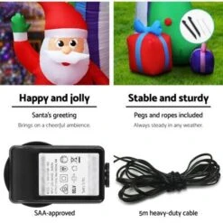 Jingle Jollys Inflatable Christmas Rainbow Archway Santa 3M Outdoor Decorations -Christmas Lights Store 218577 1704247 F