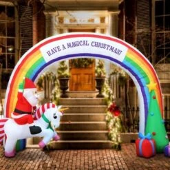 Jingle Jollys Inflatable Christmas Rainbow Archway Santa 3M Outdoor Decorations -Christmas Lights Store 218577 1704249 F