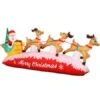 Jingle Jollys Inflatable Christmas Santa On Sleigh 2.8M Lights Outdoor Decorations