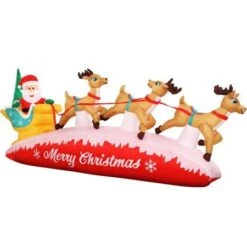 Jingle Jollys Inflatable Christmas Santa On Sleigh 2.8M Lights Outdoor Decorations