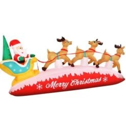 Jingle Jollys Inflatable Christmas Santa On Sleigh 2.8M Lights Outdoor Decorations -Christmas Lights Store 218583 1704283 F