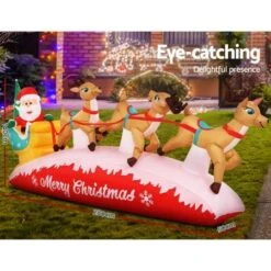 Jingle Jollys Inflatable Christmas Santa On Sleigh 2.8M Lights Outdoor Decorations -Christmas Lights Store 218583 1704285 F