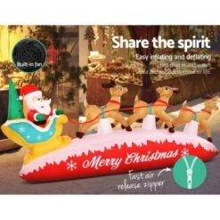 Jingle Jollys Inflatable Christmas Santa On Sleigh 2.8M Lights Outdoor Decorations -Christmas Lights Store 218583 1704287 F